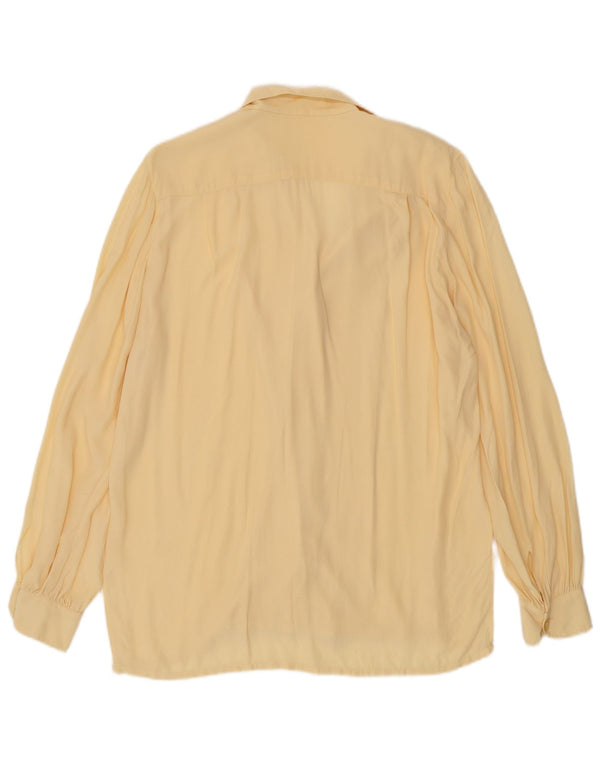 Camisa Vintage Feminina UK 16 Grande Amarela