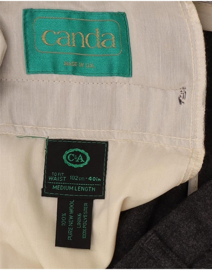C&A Mens Canda Calça Casual Regular W40 L31 Cinza Nova Lã