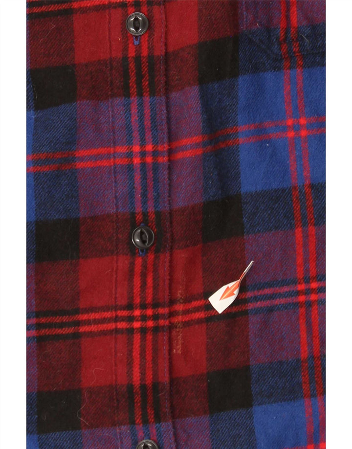 Camisa feminina de flanela Levi's UK 18 XL algodão xadrez vermelho