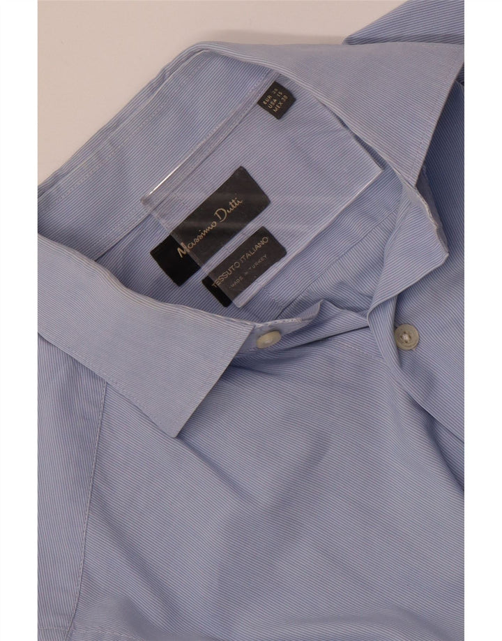 Camisa masculina MASSIMO DUTTI tamanho 38 38 risca de giz azul médio