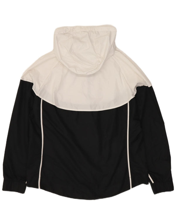 Jaqueta de chuva masculina NIKE com capuz UK 40 grande poliéster colorblock preto