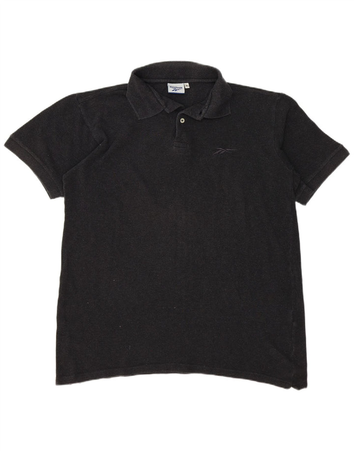 Camisa polo masculina Reebok grande algodão cinza
