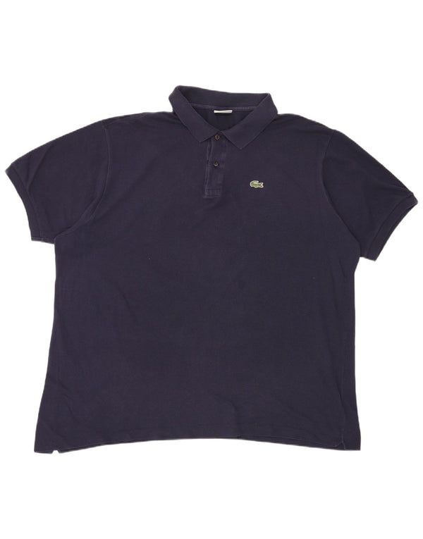 Camisa polo masculina Lacoste tamanho 8 3XL algodão azul marinho