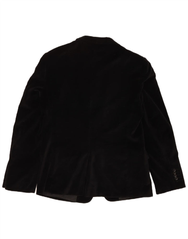 Jaqueta blazer masculina de veludo com 2 botões Calliope IT 52 XL algodão preto