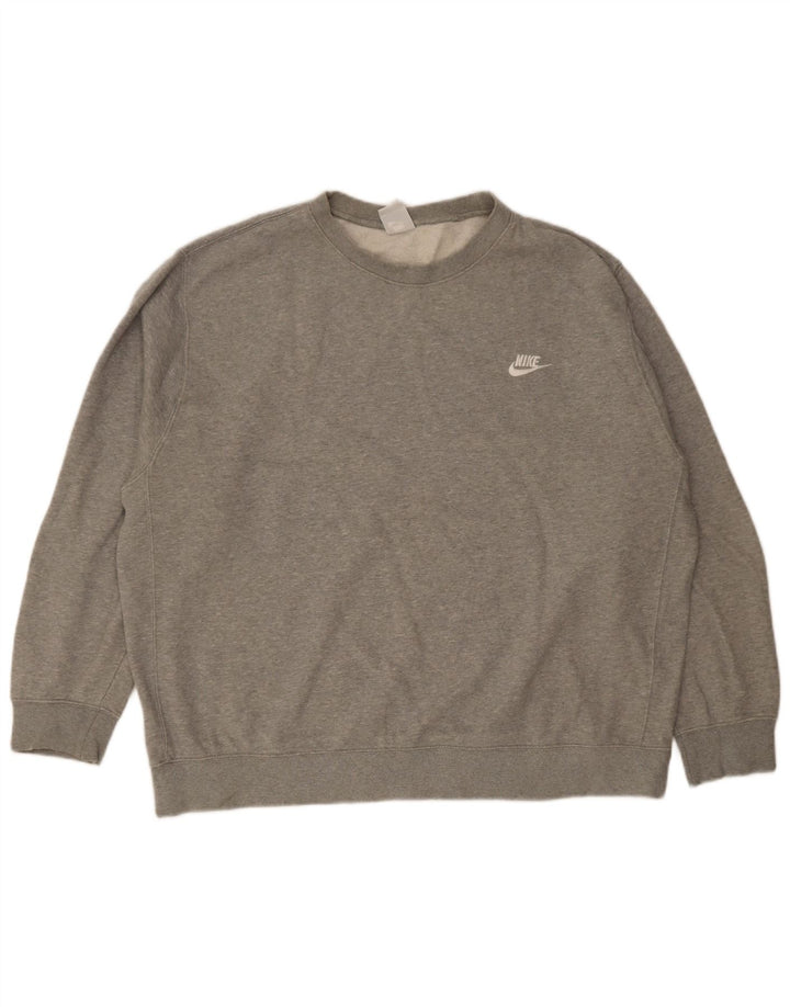Moletom masculino Nike Jumper 2XL cinza manchado de algodão