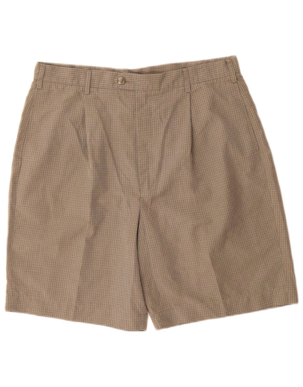 Shorts chino masculino Marks & Spencer W36 poliéster xadrez verde grande