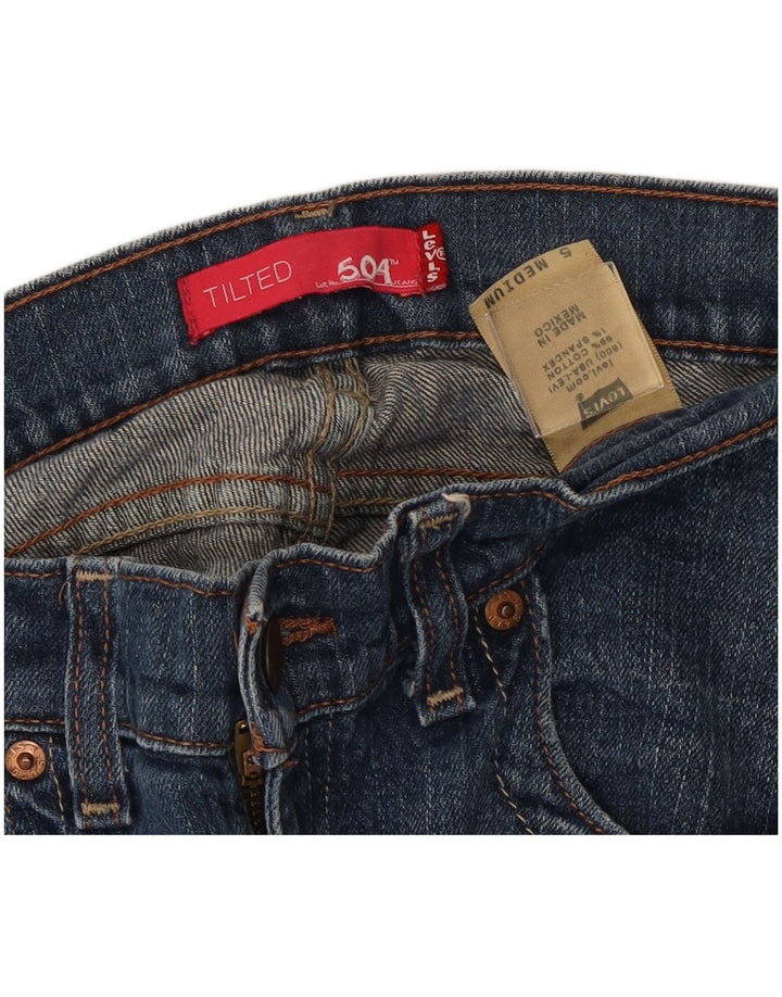Calça jeans feminina Levi's 504 Tilted Slim US 5 médio W30 L32 azul algodão