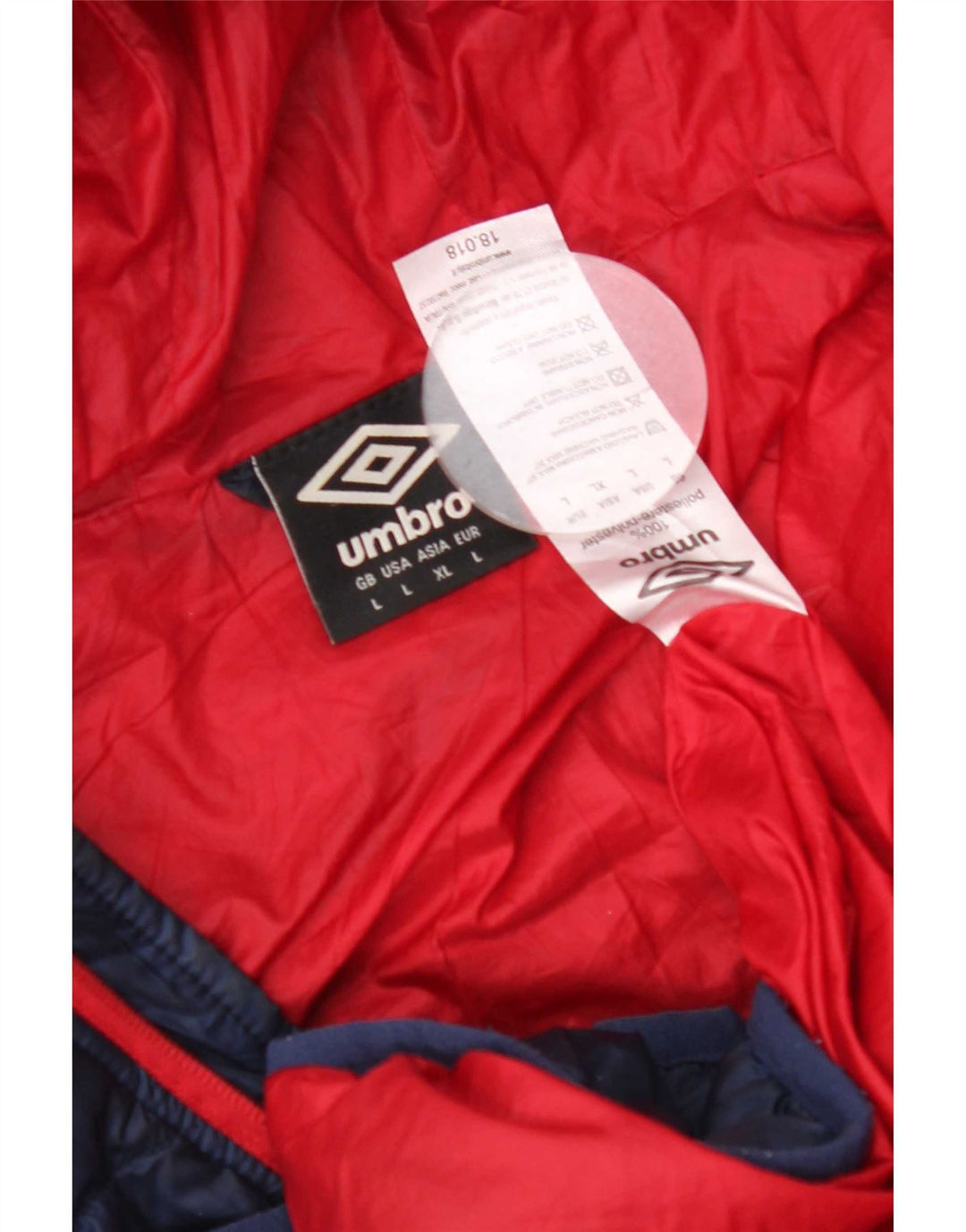 Jaqueta acolchoada com capuz masculina Umbro UK 40 grande poliéster azul marinho