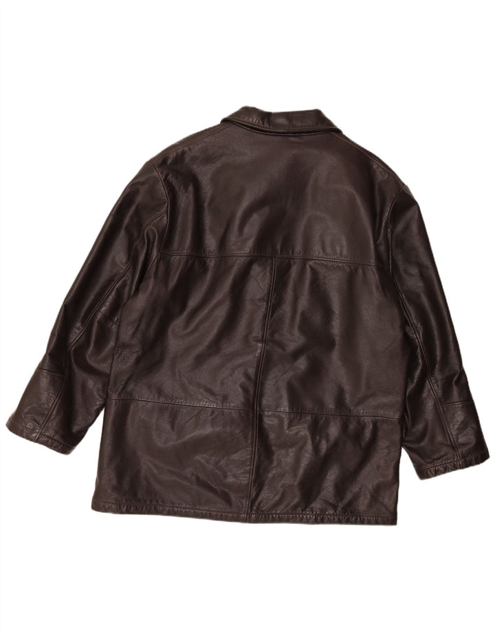 Jaqueta de couro masculina vintage IT 48 couro marrom médio