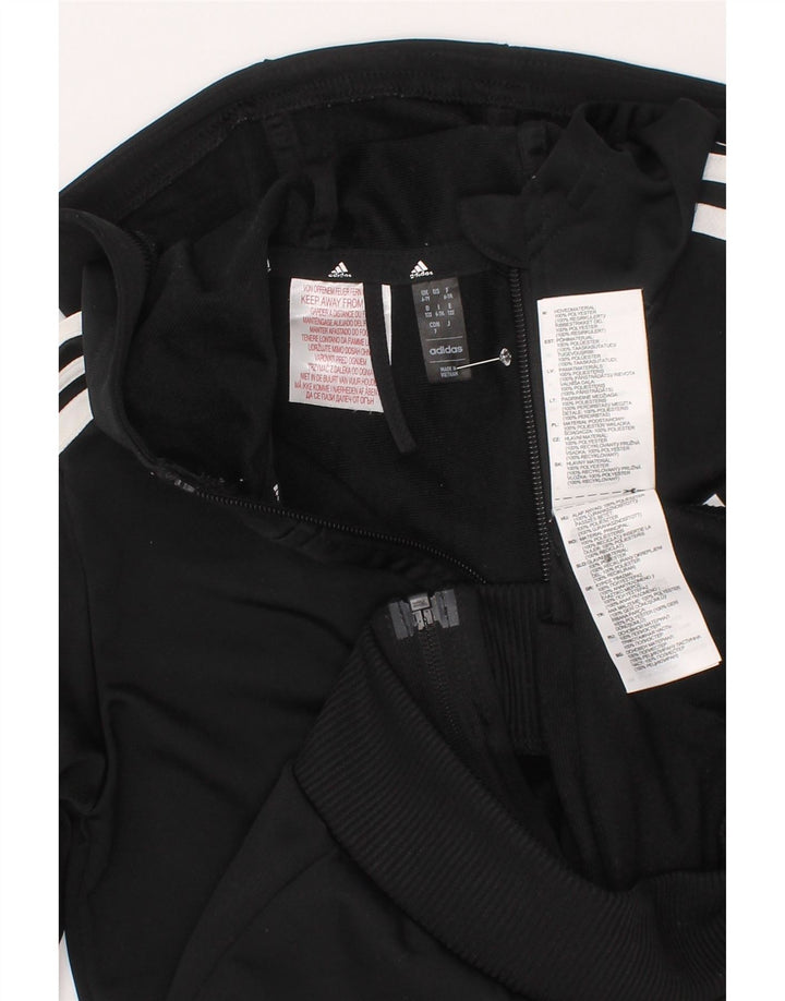 Suéter Adidas Boys Zip com capuz 6-7 anos preto poliéster