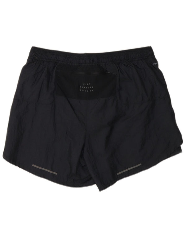 Shorts esportivos femininos Nike Dri Fit UK 14 médio preto colorblock nylon