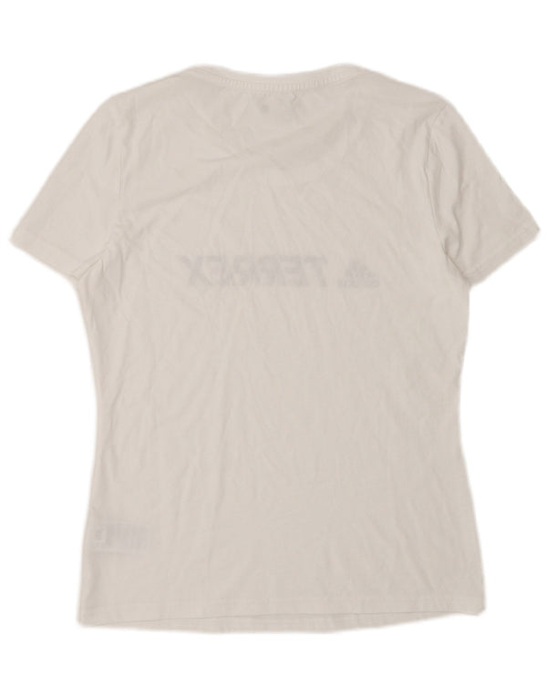 Camiseta Adidas Feminina Terrex Graphic Top UK 12 Médio Algodão Branco