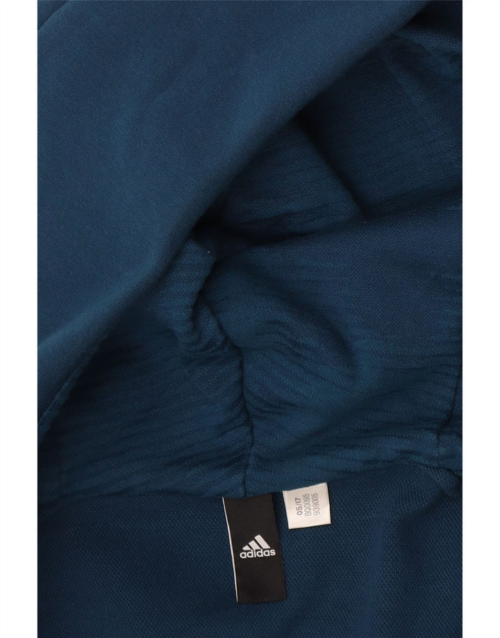 ADIDAS Mens Zip Hoodie Sweater Médio Azul Marinho