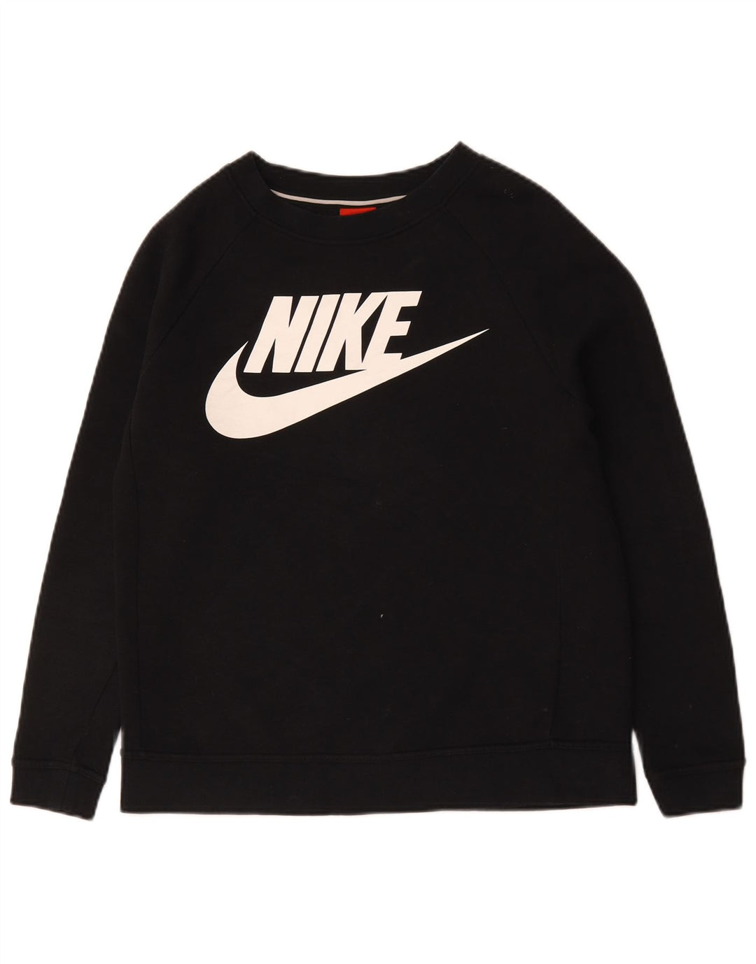 Nike feminino gráfico oversized moletom jumper reino unido 10 pequeno algodão preto