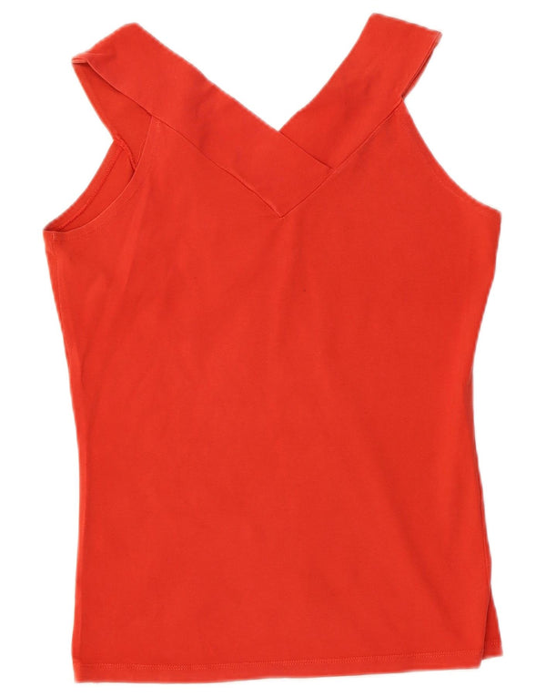 Calvin Klein Jeans Colete Feminino Top UK 14 Grande Algodão Vermelho