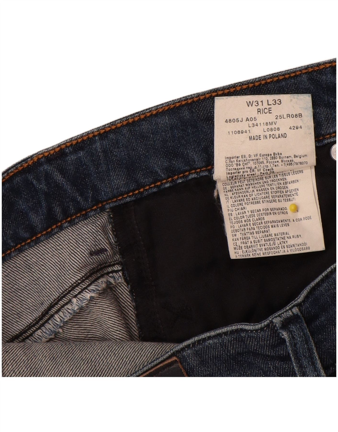Lee Womens Rice Slim Jeans W31 L30 Azul Algodão