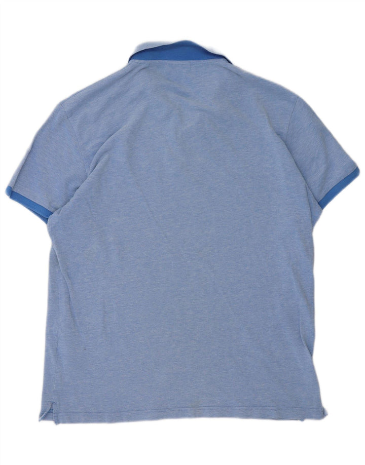 Camisa polo masculina Gant XL algodão manchado azul