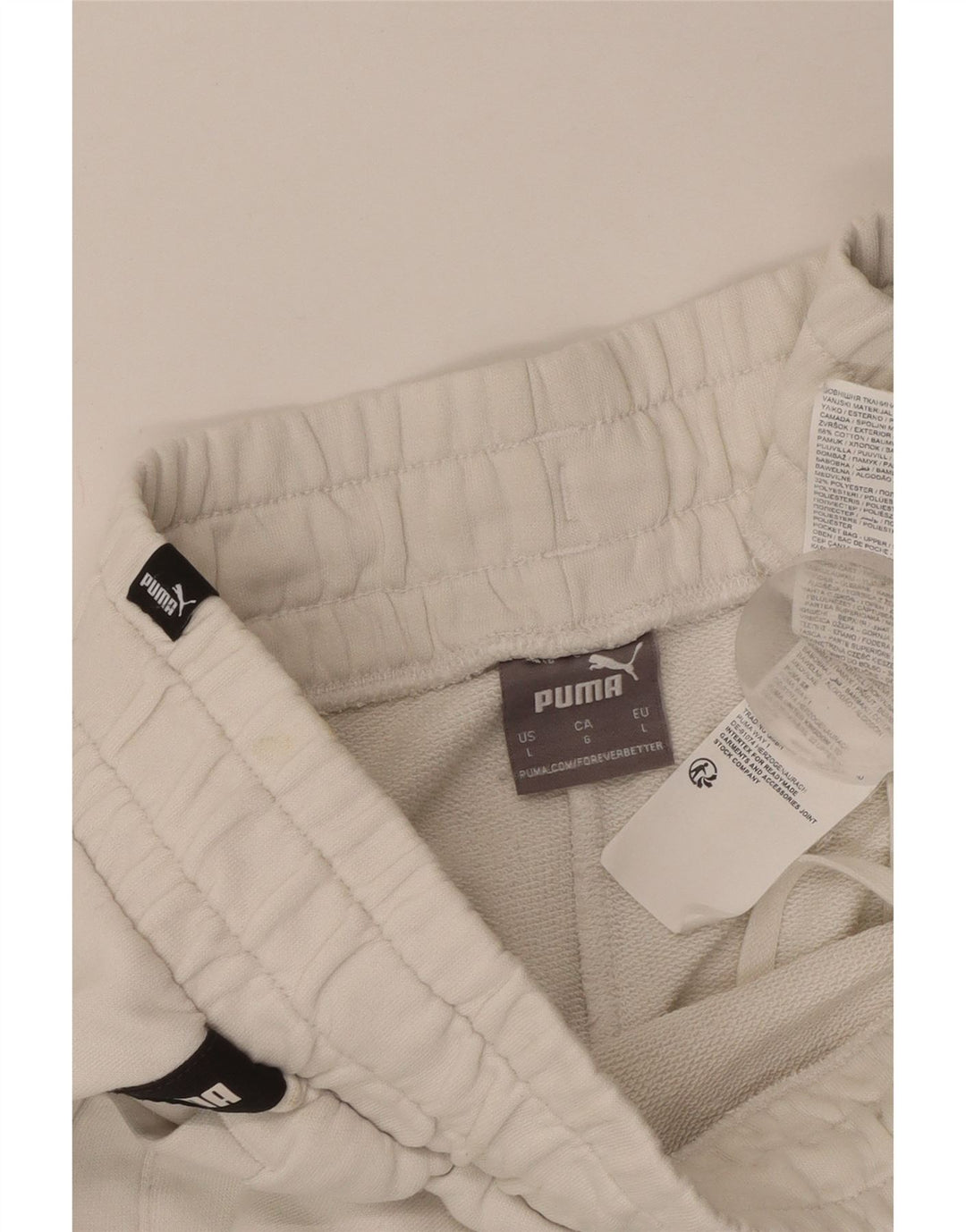 Puma Mens Graphic Sport Shorts Grande Algodão Branco