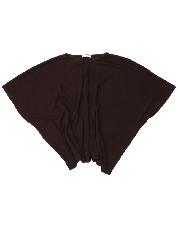 Zara Poncho Jumper feminino UK 14 médio preto viscose