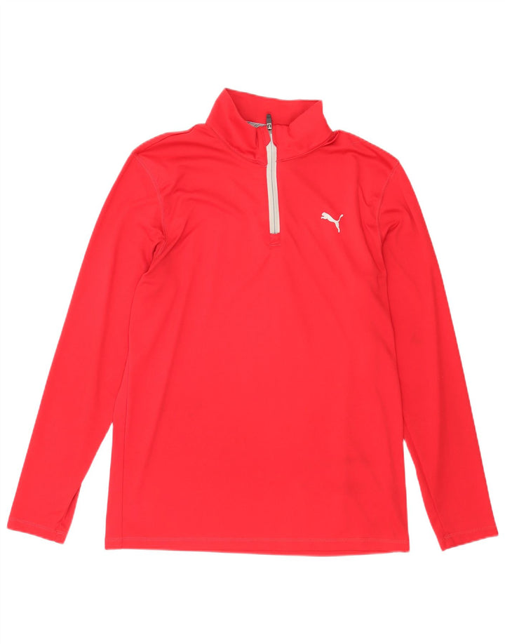 Puma Mens Zip Neck Pullover Treino Top Médio Poliéster Vermelho