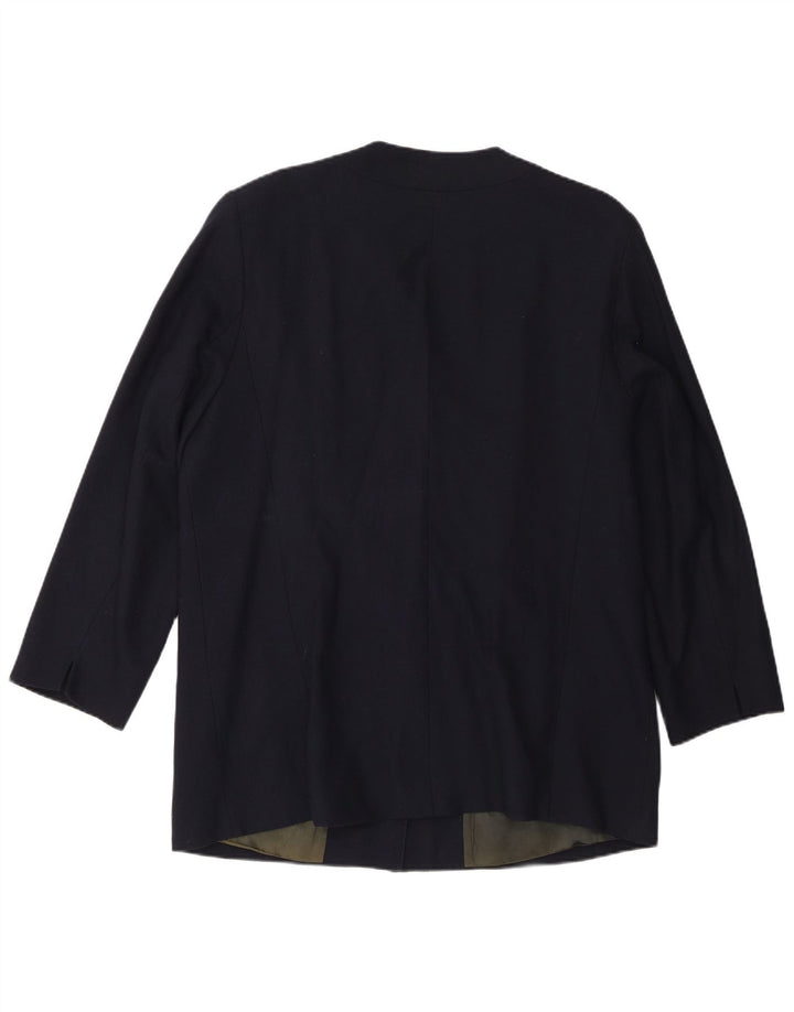 Jaqueta blazer feminina com 3 botões, escolha pessoal, UK 18 XL, azul marinho, lã