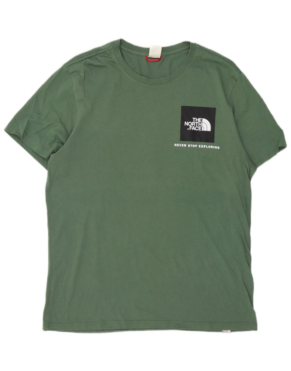 Camiseta gráfica masculina The North Face Top grande de algodão verde