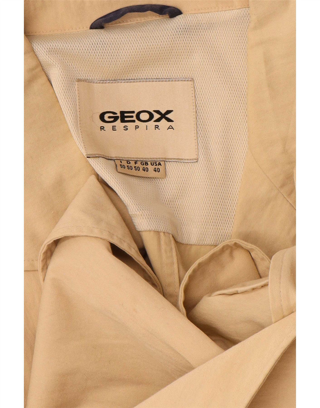 Jaqueta blazer masculina Geox Respira com 3 botões Reino Unido 40 algodão bege grande