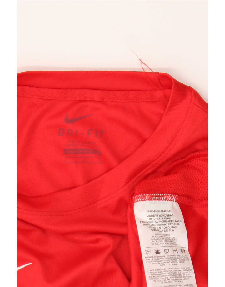 Camiseta Nike Boys Dri Fit Graphic Top 12-13 Anos Grande Poliéster Vermelho