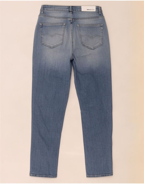 Replay Jeans Mom Tapered Feminino 13-14 Anos W25 L26 Azul Algodão