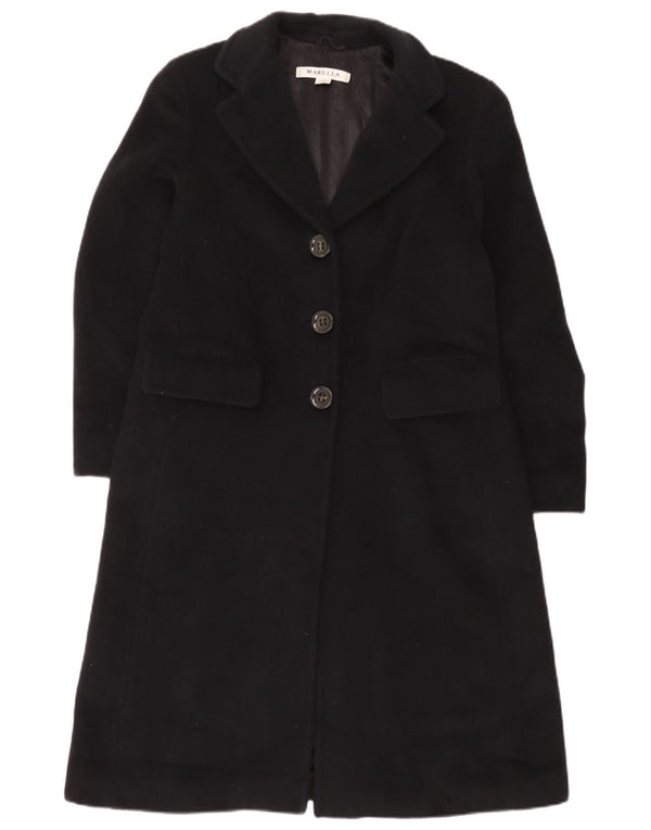 Sobretudo feminino Marella UK 14 grande lã virgem preta