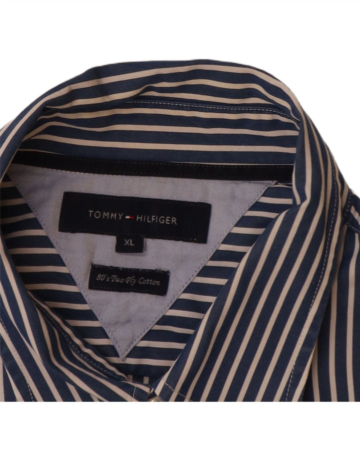Camisa masculina TOMMY HILFIGER XL listrada azul marinho