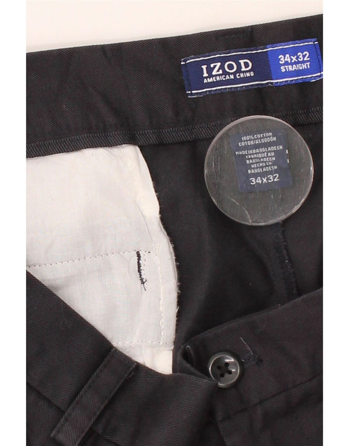 IZOD Mens Straight Chino Trousers W34 L32 Navy Blue Cotton Vintage Izod and Second-Hand Izod from Messina Hembry 