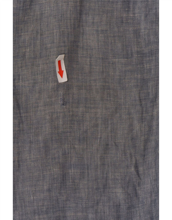 Calça masculina de terno reto sob medida Marks & Spencer W32 L29 linho azul