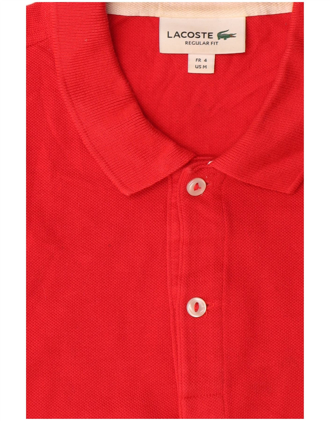 Camisa polo masculina Lacoste Regular Fit tamanho 4 médio algodão vermelho