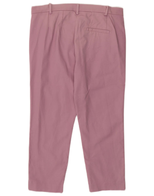 Calça Chino Feminina Marks & Spencer Reino Unido 12 Médio W32 L23 Algodão Rosa