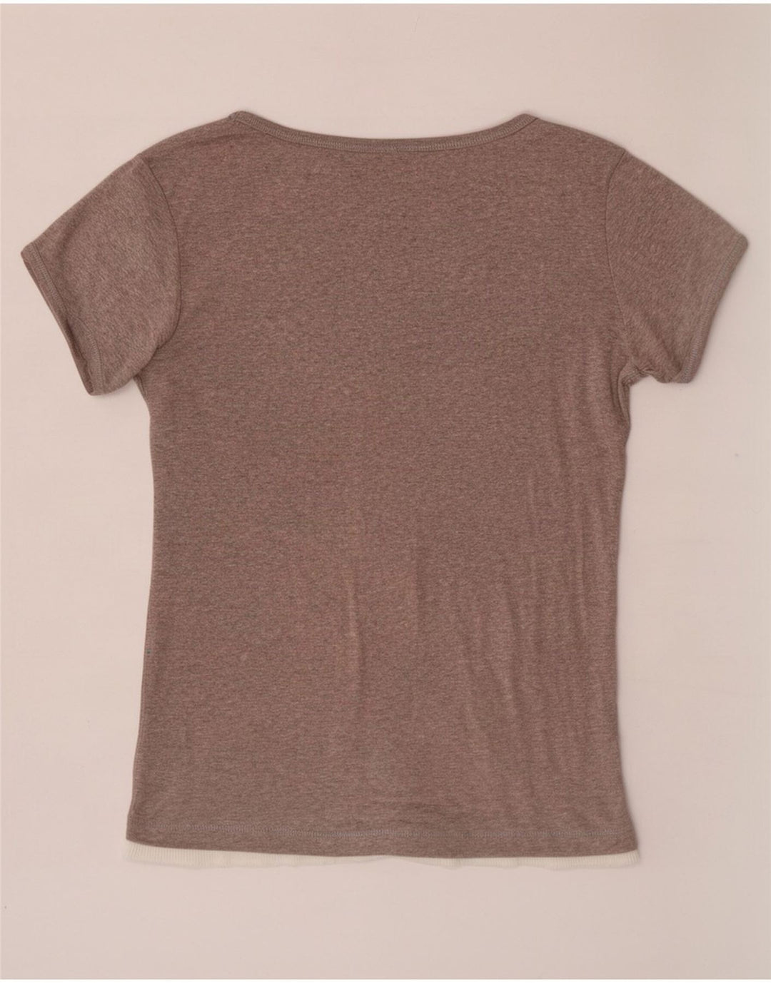 Camiseta feminina Champion UK 14 grande bloco colorido cinza