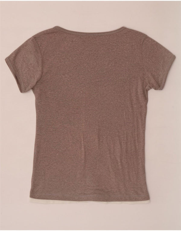 Camiseta feminina Champion UK 14 grande bloco colorido cinza
