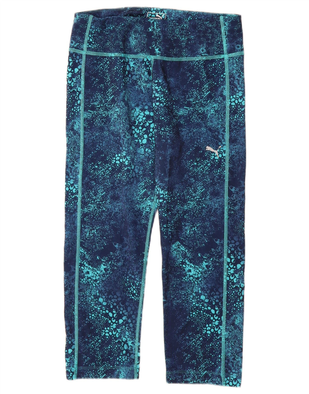 PUMA Womens Abstract Pattern Capri Leggings Reino Unido 12 Poliéster Azul Médio
