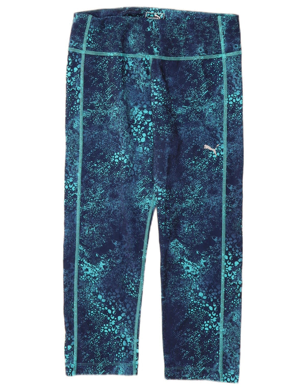 PUMA Womens Abstract Pattern Capri Leggings Reino Unido 12 Poliéster Azul Médio