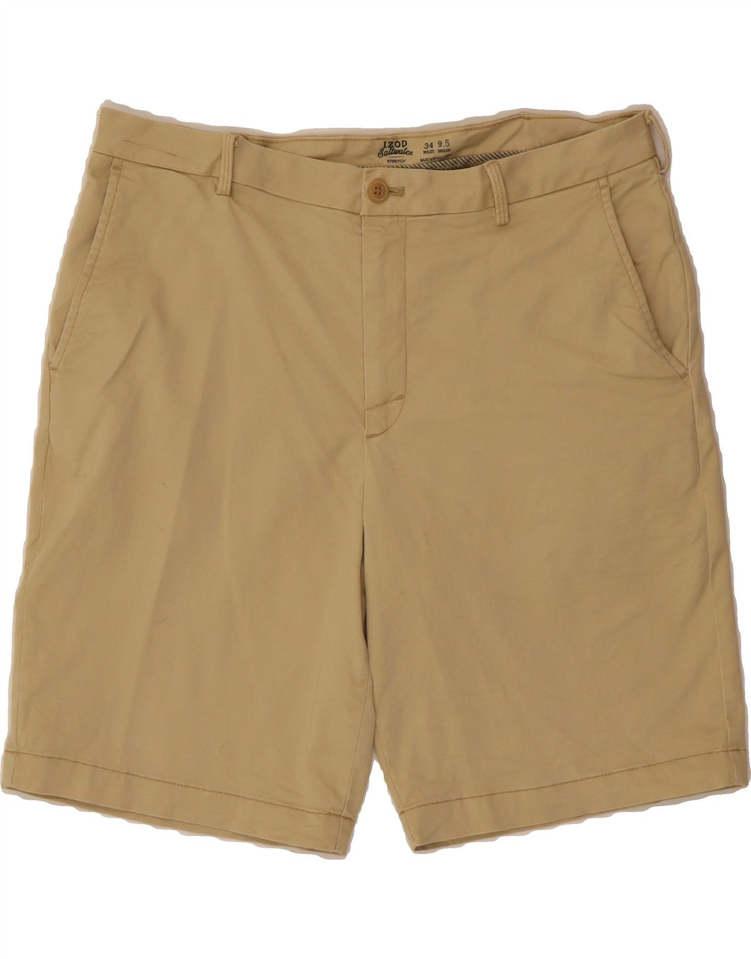 IZOD Mens Salt Water Chino Shorts W34 Large Beige Cotton Vintage Izod and Second-Hand Izod from Messina Hembry 