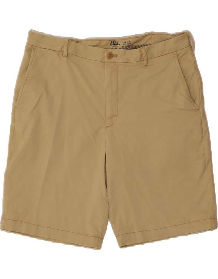 IZOD Mens Salt Water Chino Shorts W34 Large Beige Cotton Vintage Izod and Second-Hand Izod from Messina Hembry 