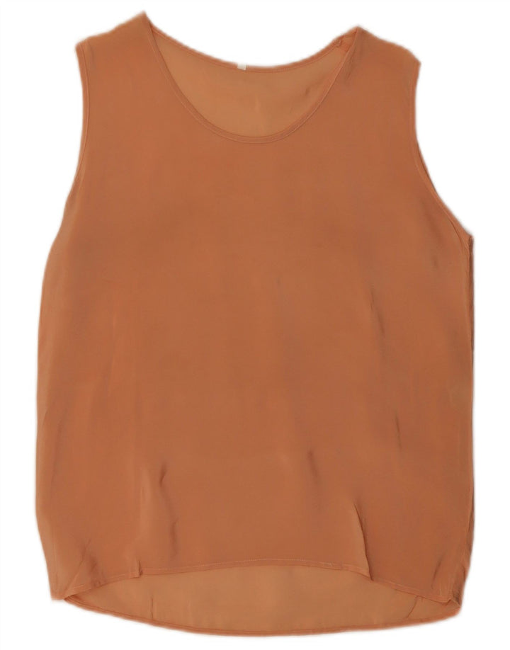Colete feminino vintage Top UK 10 poliéster rosa pequeno