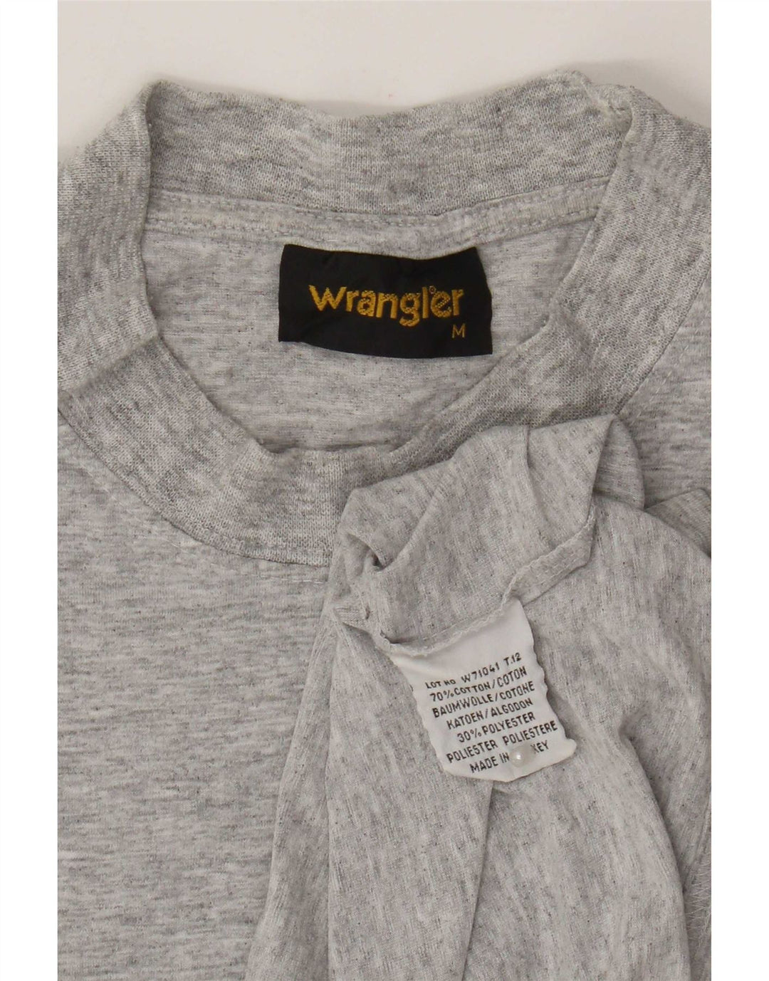 Camiseta masculina Wrangler Top cinza médio manchado de algodão