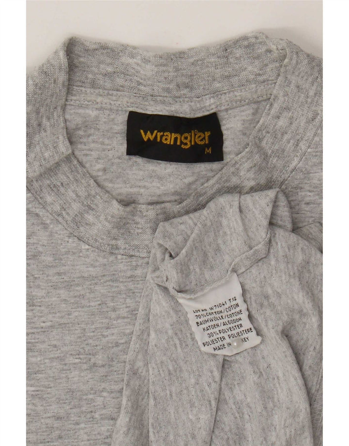 Camiseta masculina Wrangler Top cinza médio manchado de algodão