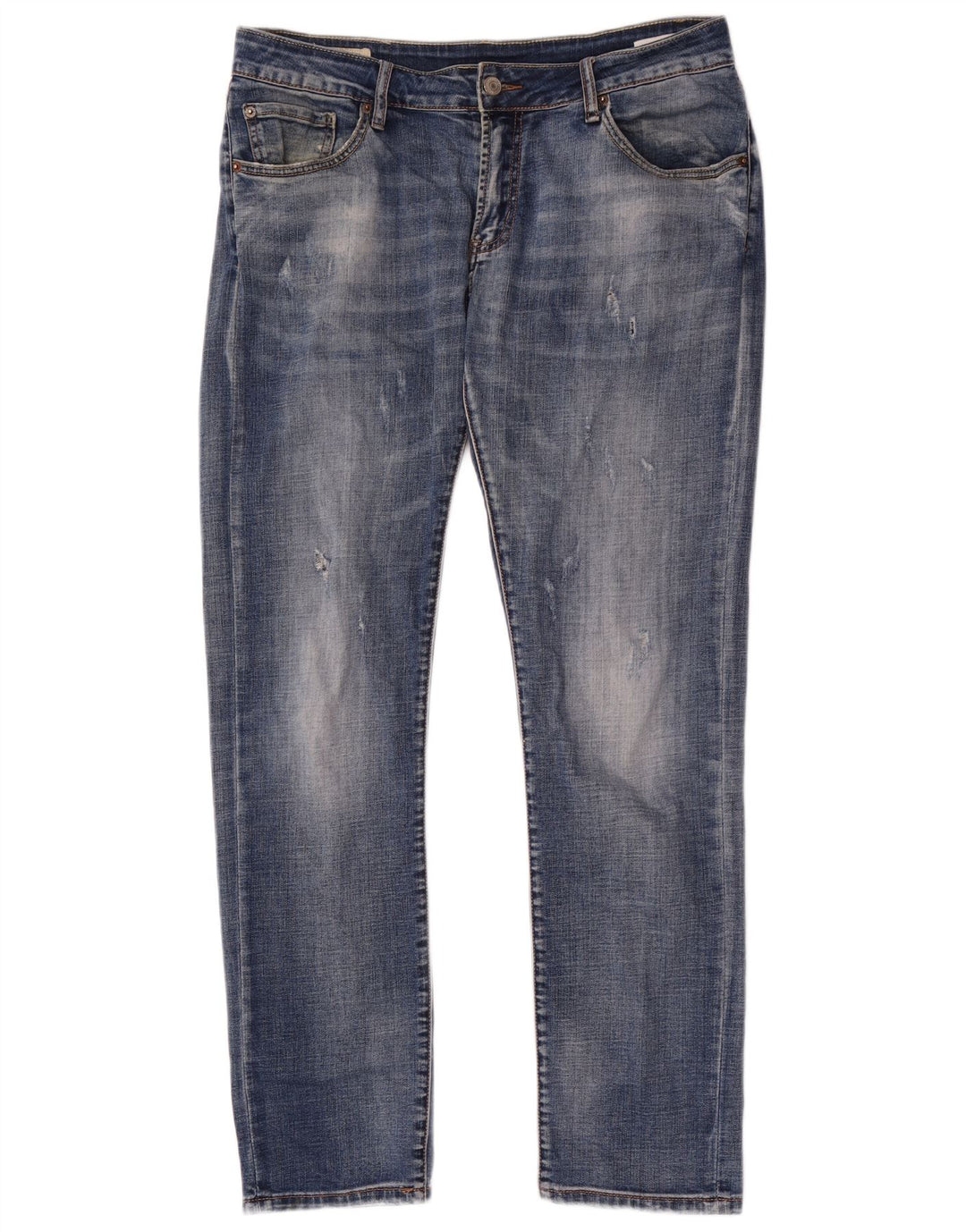 Levi's Masculino 511 Distressed Slim Jeans W32 L32 Azul Algodão