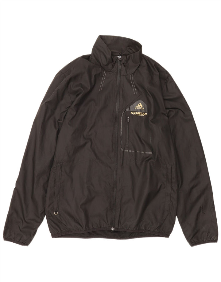 Jaqueta de chuva masculina Adidas UK 38 poliéster preto médio