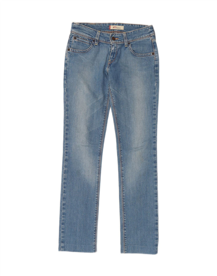 LEVI'S Feminino 571 Slim Jeans W29 L31 Azul Algodão