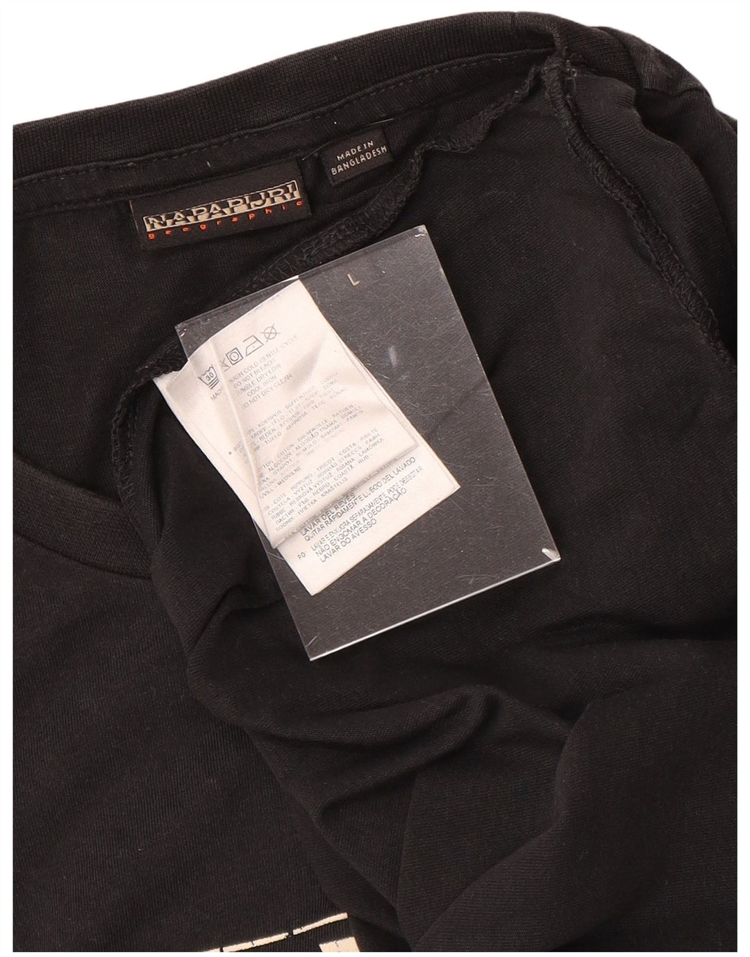 Camiseta masculina com estampa geográfica NAPAPIJRI grande algodão preto