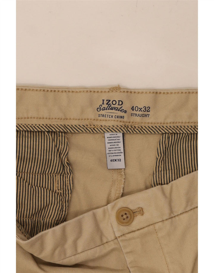 IZOD Mens Salt Water Straight Chino Trousers W40 L32 Beige Cotton Vintage Izod and Second-Hand Izod from Messina Hembry 