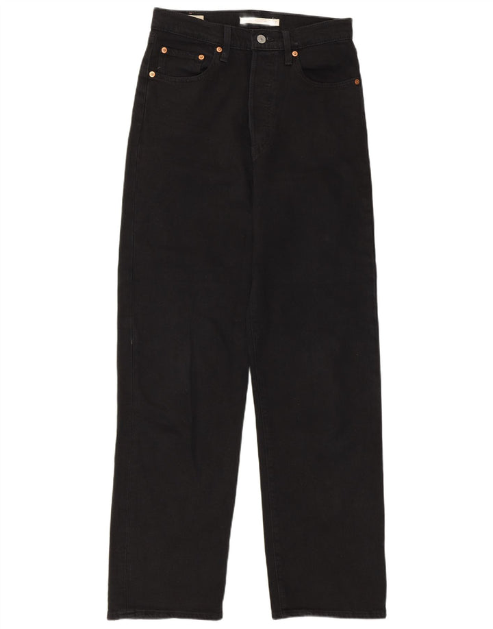 Jeans feminino Levi's Ribcage Straight W27 L29 algodão preto